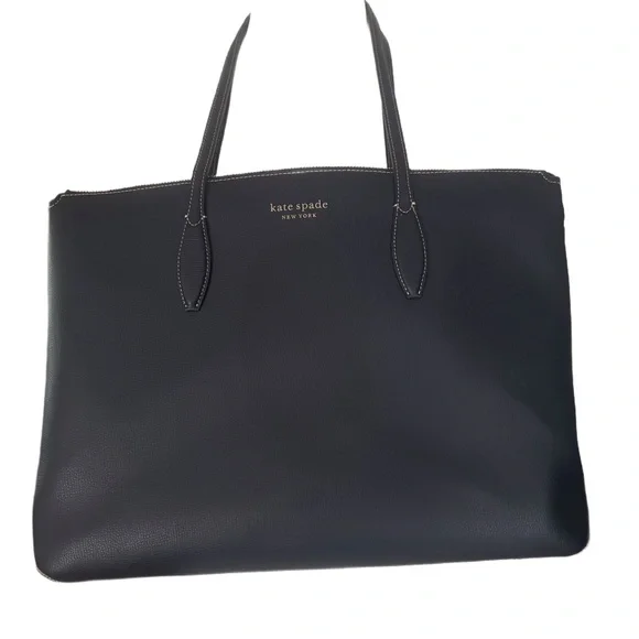 Kate Spade Navy Blue Leather Laptop Bag - Picture 13 of 14